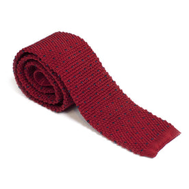 Red & Navy Silk Knit Tie