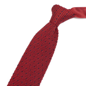 Red & Navy Silk Knit Tie