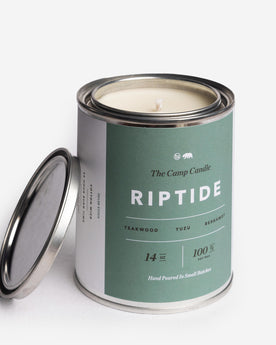 flatlay of The Camp Candle in Riptide, Accessories by Taylor Stitch