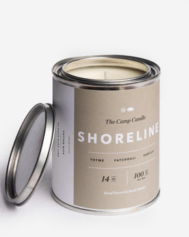 flatlay of The Camp Candle in Shoreline, Accessories by Taylor Stitch