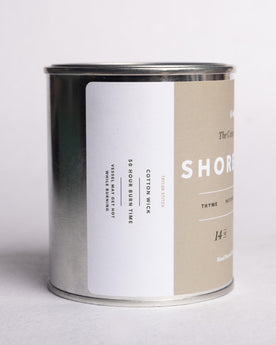 flatlay of The Camp Candle in Shoreline, from the side, Accessories by Taylor Stitch