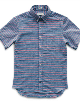The Short Sleeve Jack in Red & Navy Stripe, Wovens by Taylor Stitch