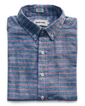 The Short Sleeve Jack in Red & Navy Stripe, Wovens by Taylor Stitch