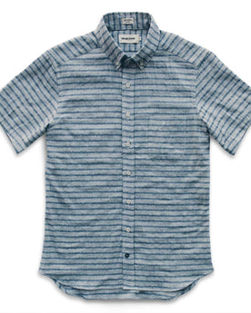 The Short Sleeve Jack in Grey & Navy Stripe, Wovens by Taylor Stitch