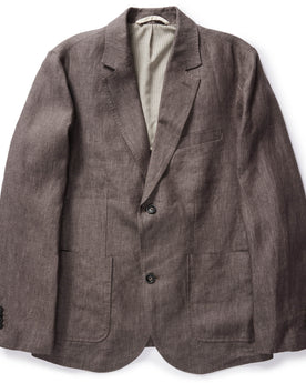 flatlay of The Sheffield Sport Coat in Cocoa Linen, Outerwear by Taylor Stitch