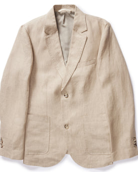 flatlay of The Sheffield Sport Coat in Natural Linen, Outerwear by Taylor Stitch