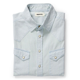 The Western Shirt in Bleached Indigo Stripe: Featured Image