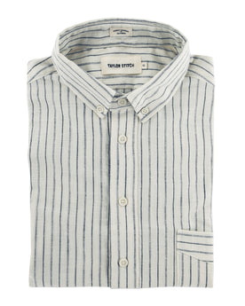 The Popover in Indigo Variegated Stripe: Featured Image, Wovens by Taylor Stitch