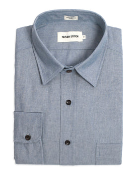 The California in Light Blue Everyday Chambray: Featured Image, Wovens by Taylor Stitch