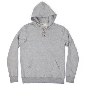 Heather Grey 3 Button Hooded Sweatshirt: Featured Image