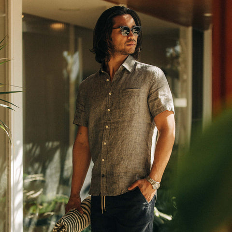 The Short Sleeve California in Navy Hemp
