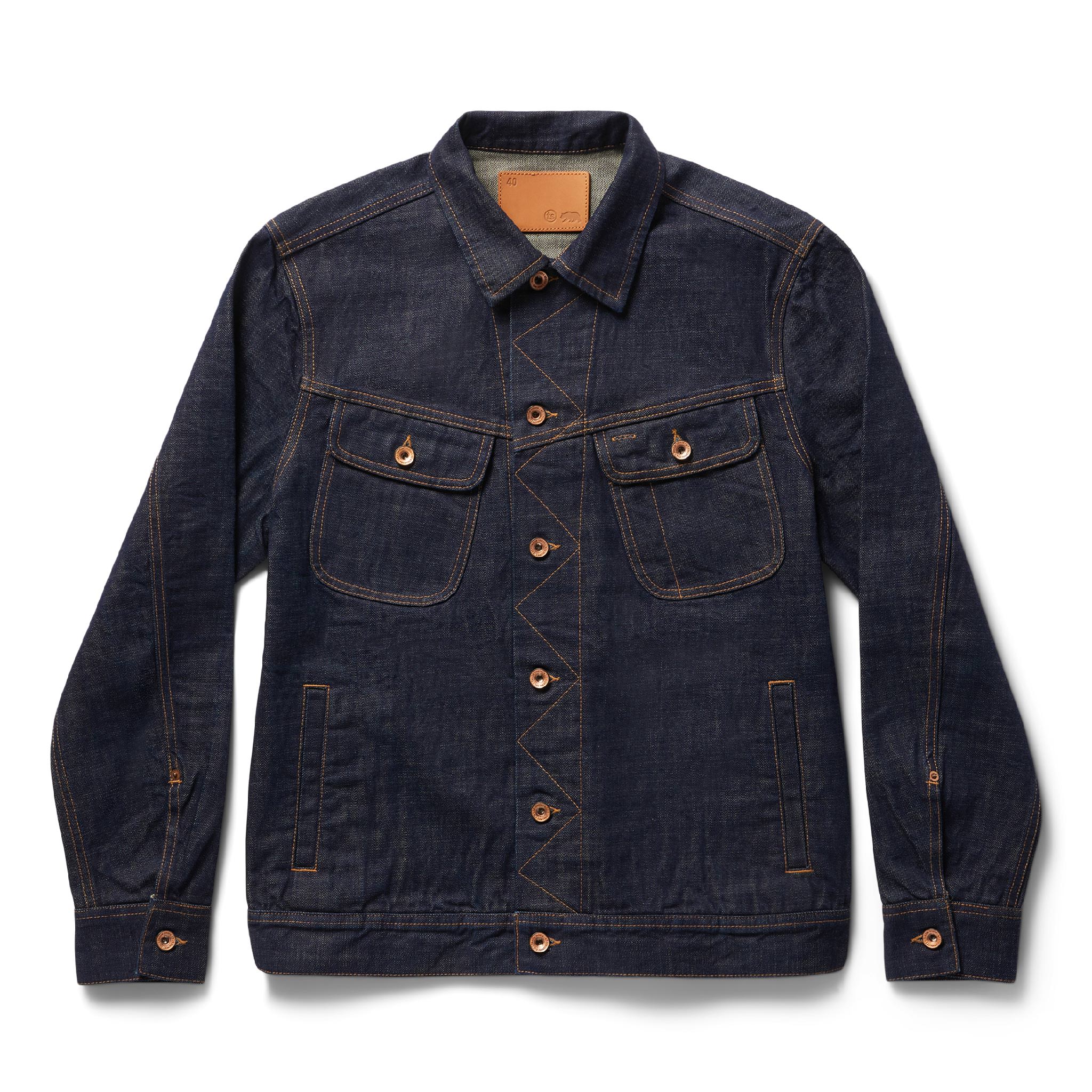 The Long Haul Mens Trucker Jacket in Rinsed Organic Selvage