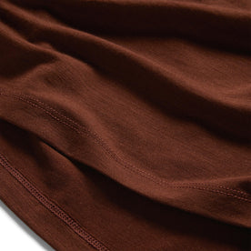 material shot of the hem on The Merino Tee in Russet