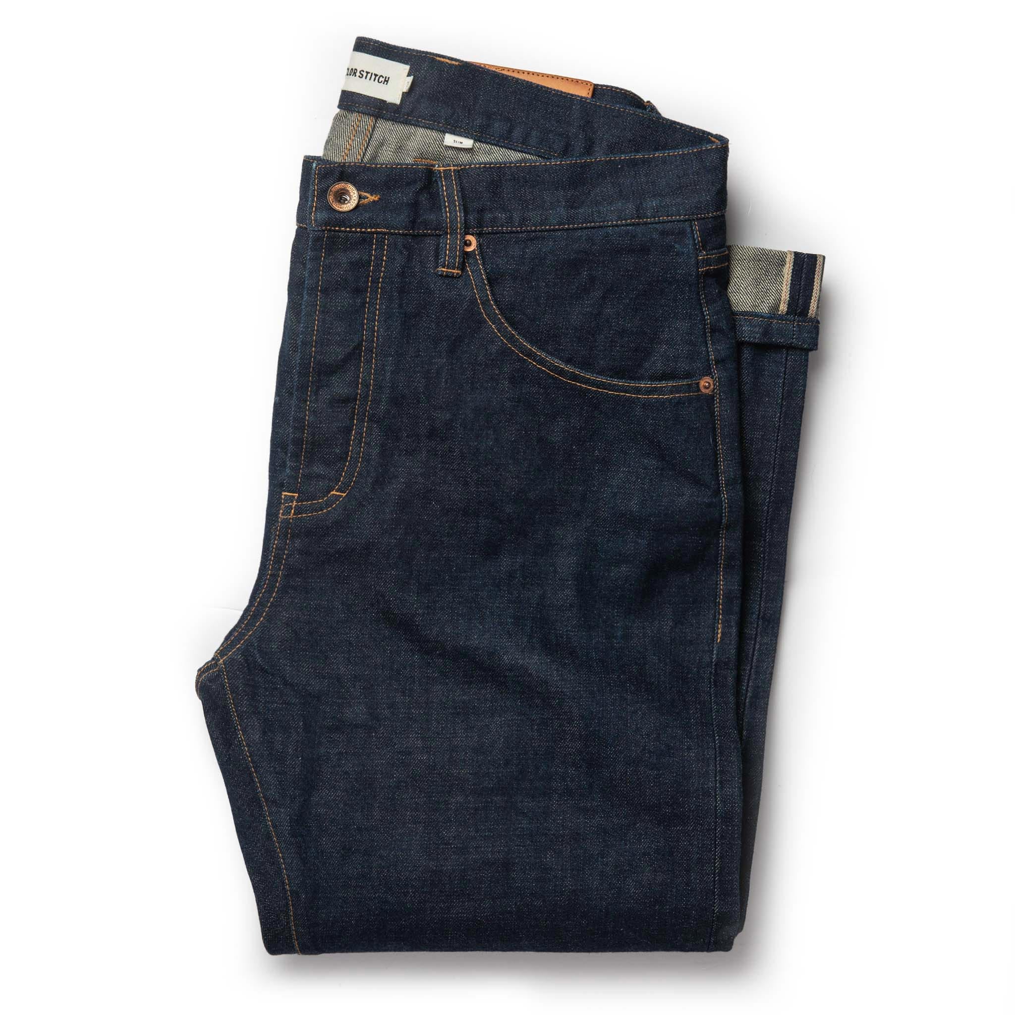 The Slim Jean in Rinsed Organic Selvage | Taylor Stitch