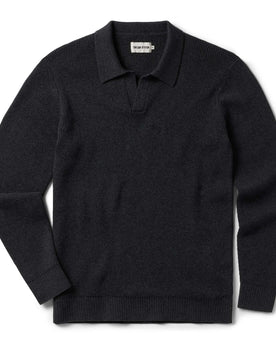 flatlay of The Charleston Sweater in Heather Charcoal, Knits by Taylor Stitch