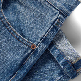 material shot of the selvage cuffs on The Democratic Jean in Fletcher Wash Organic Selvage