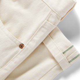 material shot of the cuffs of The Democratic Jean in Natural Organic Selvage