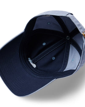 material shot of the inside of The Everyday Cap in Washed Blue Twill, Accessories by Taylor Stitch