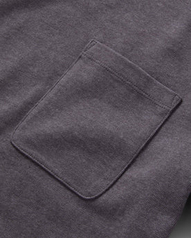 material shot of the front chest pocket on The Heavy Bag Tee in Smoke, Knits by Taylor Stitch