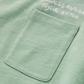 material shot of the pocket on The Heavy Bag Long Sleeve in Party Wave