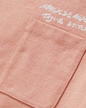 material shot of the chest pocket on The Heavy Bag Tee in Dawn Patrol, Knits by Taylor Stitch