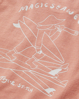 material shot of original art by Ty Williams on The Heavy Bag Tee in Dawn Patrol, Knits by Taylor Stitch