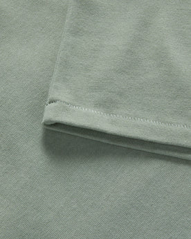 material shot of the sleeve on The Heavy Bag Ringer Tee in Slate and Seed, Knits by Taylor Stitch