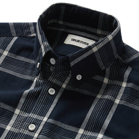 material shot of the collar on The Jack in Midnight Plaid