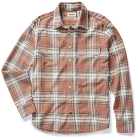 flatlay of The Ledge Shirt in Sun Baked Brick Plaid, shown in full