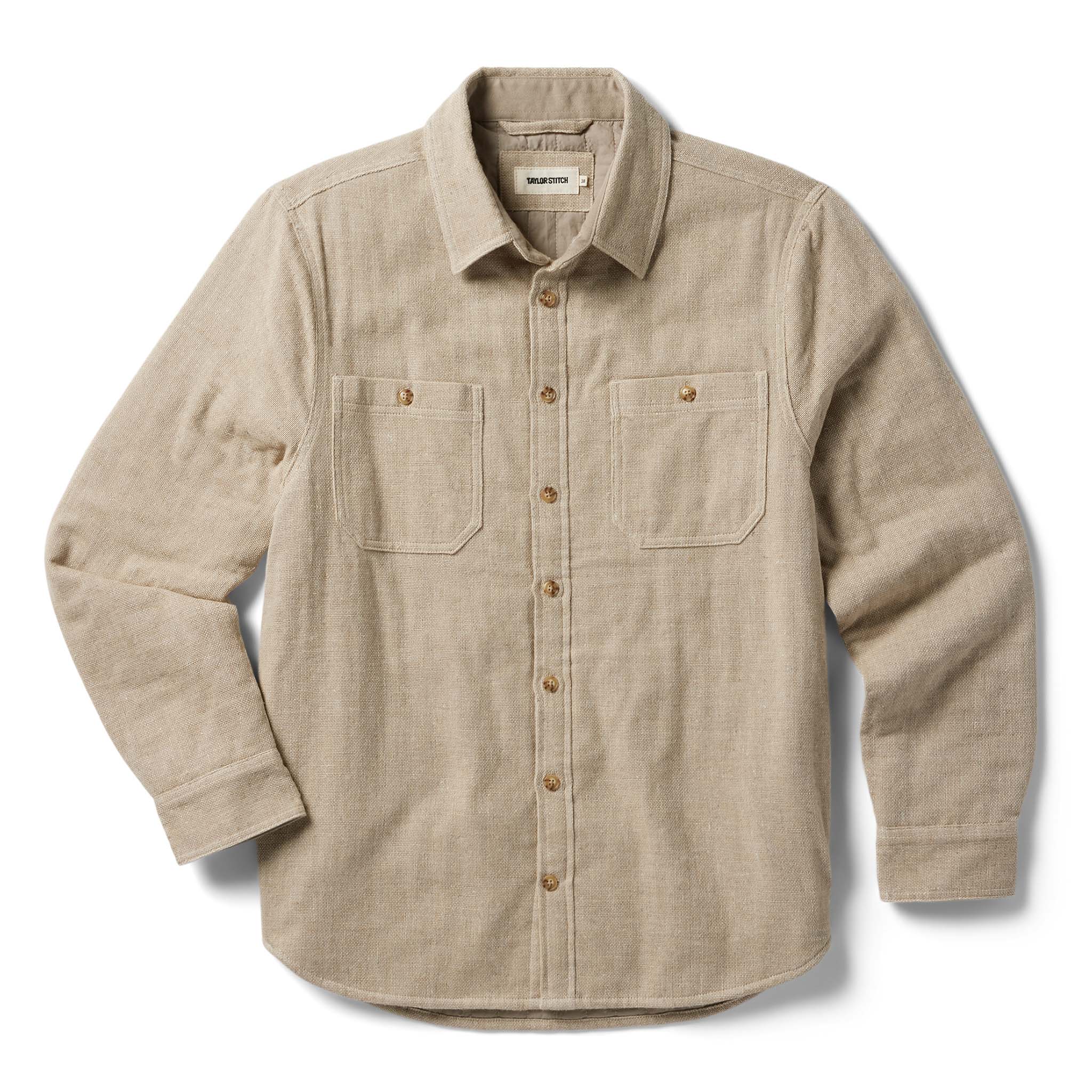The Lined Utility Shirt in Oat Donegal Taylor Stitch