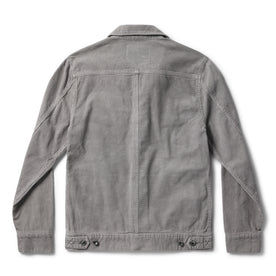 flatlay of The Long Haul Jacket in Steeple Grey Cord, shown from back