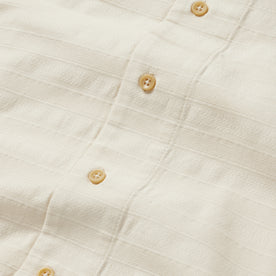 material shot of the buttons on The Short Sleeve Hawthorne in Sand