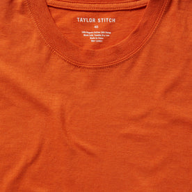 material shot of the collar on The Cotton Hemp Tee in Monarch