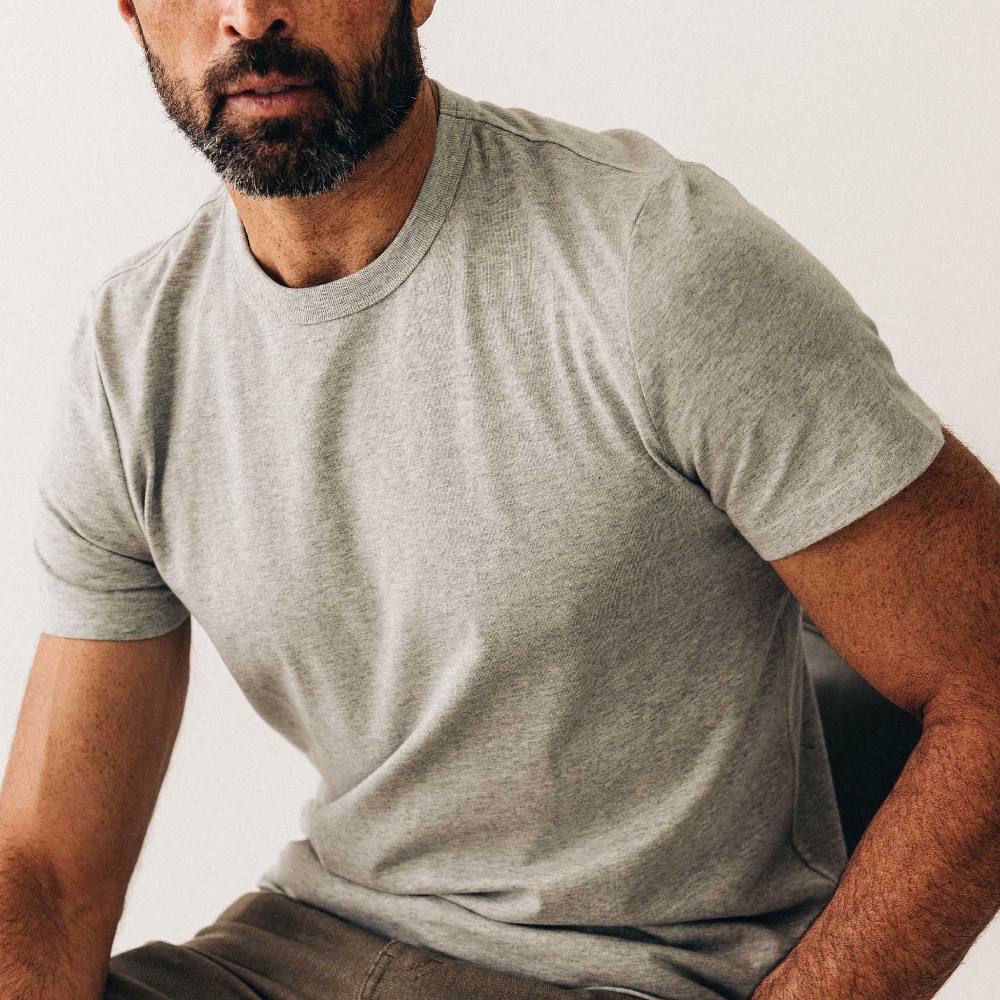 Mens heather grey t sales shirt