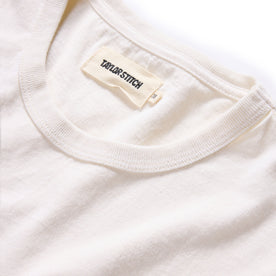 material shot of the neck opening on The Organic Cotton Tee in Vintage White