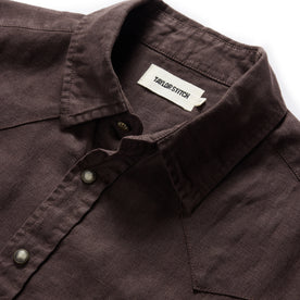 material shot of the collar on The Short Sleeve Western in Morita