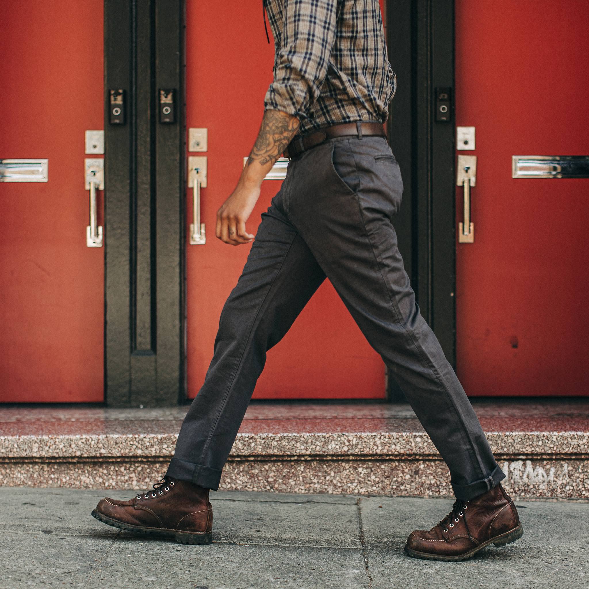 Democracy plaid cheap pants