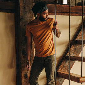 The Merino Tee in Heather Saffron - featured image