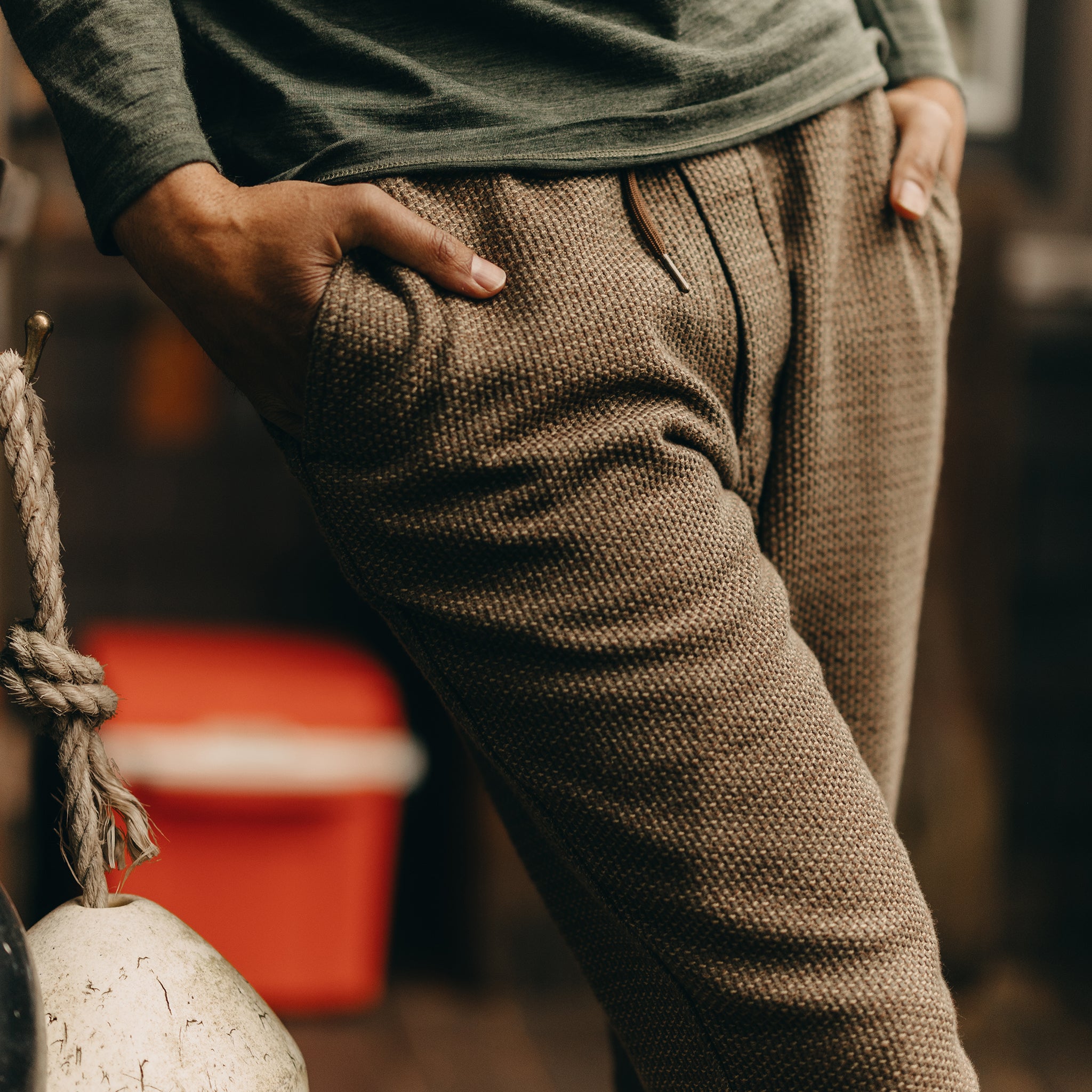 The Après Pant in Cypress Sashiko - Men's Lounge Pants The Après Pant in Cypress Sashiko - Men's Lounge Pants