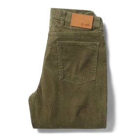 flatlay of The Democratic All Day Pant in Cypress Cord, shown from the back