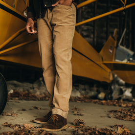 fit model showing the front of The Democratic All Day Pant in Khaki Cord