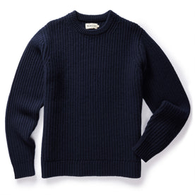 flatlay of The Fisherman Sweater in Dark Navy