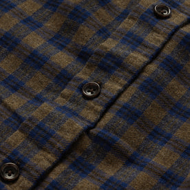 material shot of the buttons on The Jack in Terrace Plaid