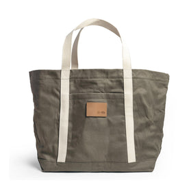 flatlay of The Market Tote in Stone Boss Duck, from the front