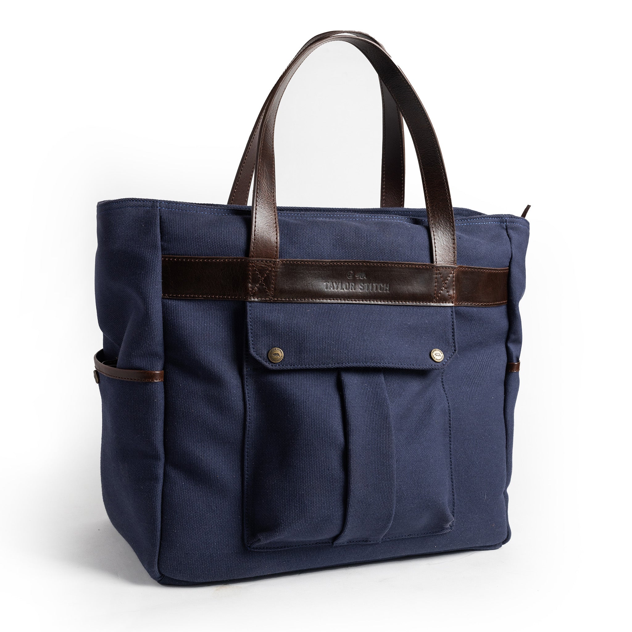Cotton/Leather Utility Bag in Navy | by Taylor Stitch