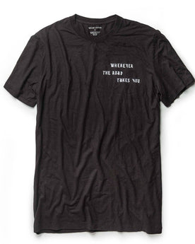 flatlay of The Cotton Hemp Tee in Charcoal Open Road, Knits by Taylor Stitch