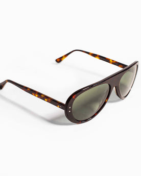 The Surf Aviator in Dark Tortoise facing sideways, studio shot, Accessories by Taylor Stitch
