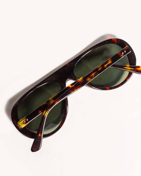 The Surf Aviator in Dark Tortoise upside down, folded in, studio shot, Accessories by Taylor Stitch