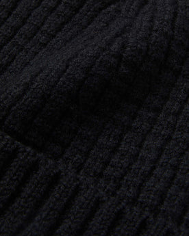 material shot of close up texture of The Waffle Beanie in Coal Merino, Accessories by Taylor Stitch