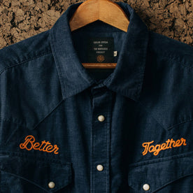 material shot of The Western Shirt in Better Together close up from the front